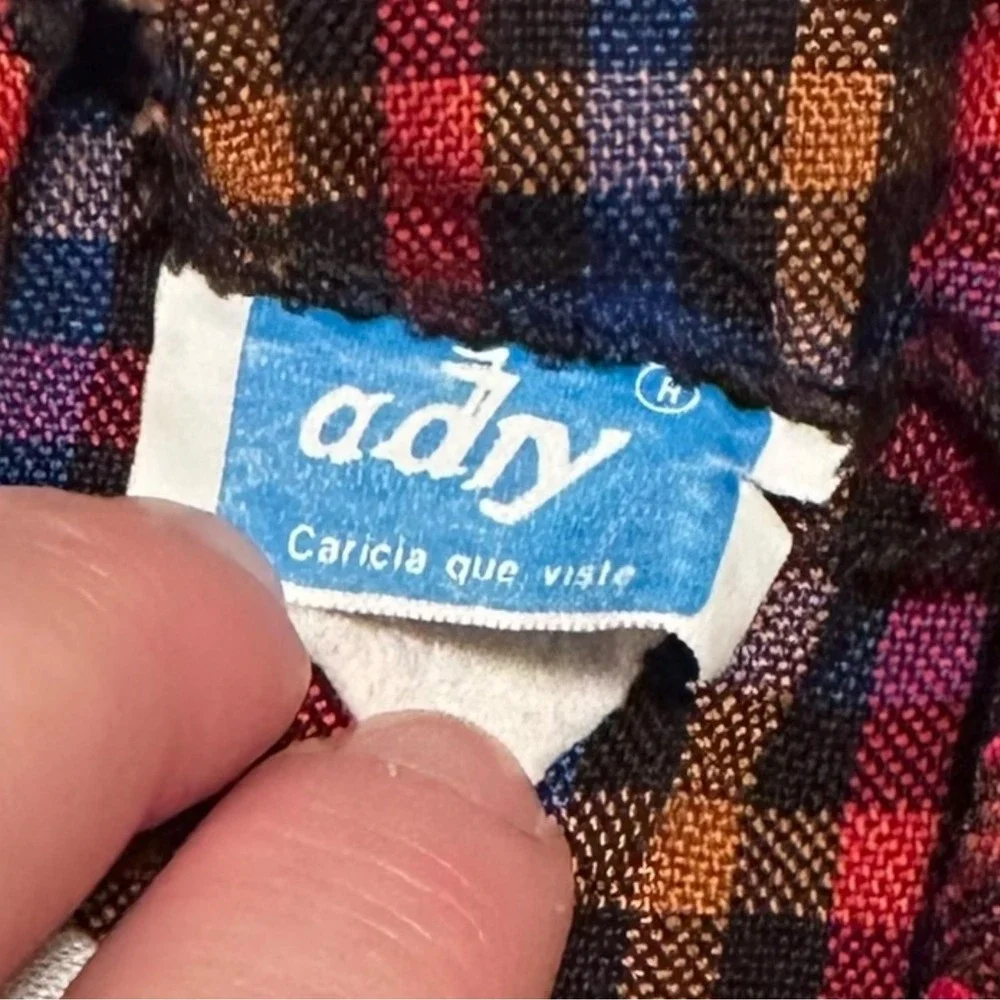 Vintage ady Girls‎ Plaid Dress Cherry Embroidery Long Sleeve Prairie Size 4 5